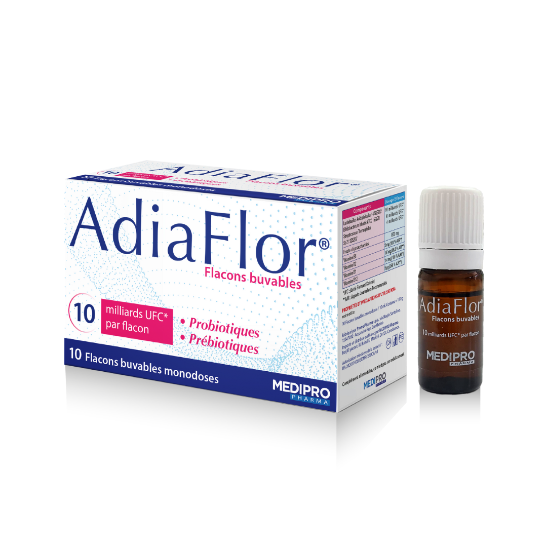 ADIAFLOR 10 MILLIARDS UFC 10 FLACONS BUVABLES MONODOSES