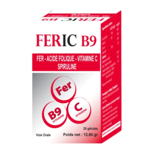 FERIC B9 FER ACIDE FOLIQUE VITAMINE C SPIRULINE B30 GELULES