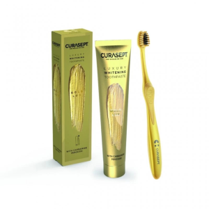 CURASEPT PACK LUXURY GOLD DENTIFRICE 75ML + BROSSE A DENTS