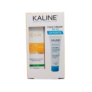KALINE K-SUN ECRAN SOLAIRE INVISIBLE PEAUX MIXTES A GRASSES SPF50+ 50ML + COLD CREAM 50ML