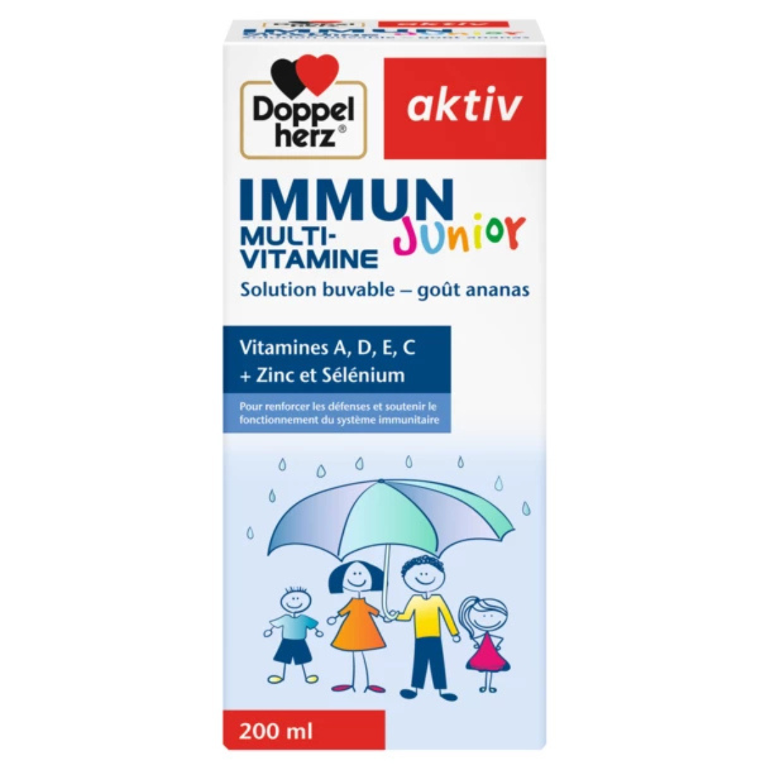 DOPPEL HERZ AKTIV IMMUN MULTIVITAMINE JUNIOR SIROP ANANAS 200ML