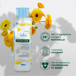KLORANE BEBE EAU NETTOYANTE MICELLAIRE SANS RINCAGE 500ML
