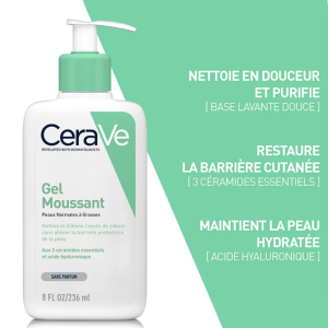 CERAVE GEL MOUSSANT NETTOYANT PEAUX NORMALES A GRASSES 236ML